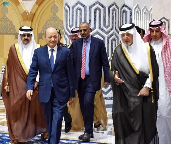 الرئيس اليمني يصل جدة في اول زيارة منذ تسلمه السلطة على رأس مجلس انتقالي